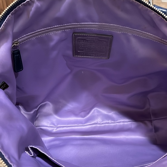 COACH POPPY EUC BLUE  APPLIQUE GLAM SET TOTE - Picture 11 of 13